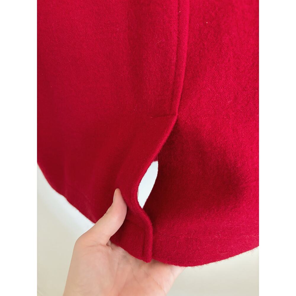 Red Vintage Talbots Petite Wool Zip Front A-line Dress 4P - Picture 5 of 6